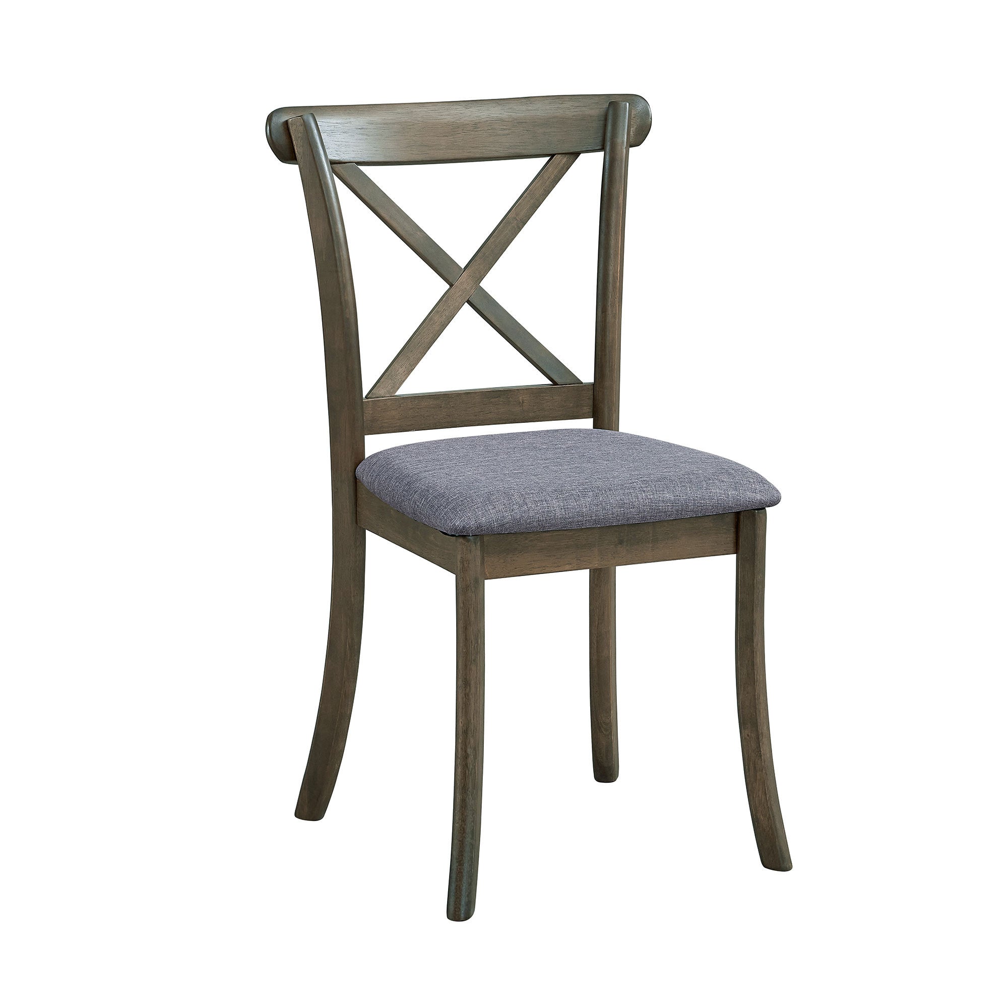Wooden X Back Dining Chairs Set of 2, Modern Fabric Upholstered Kitchen Side 2PC Chairs, Cross Back Rubber Wood Farmhouse Dining Room Chair,OAK