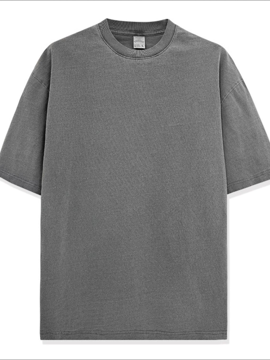 Round Neck Washed T-Shirt Plus Size