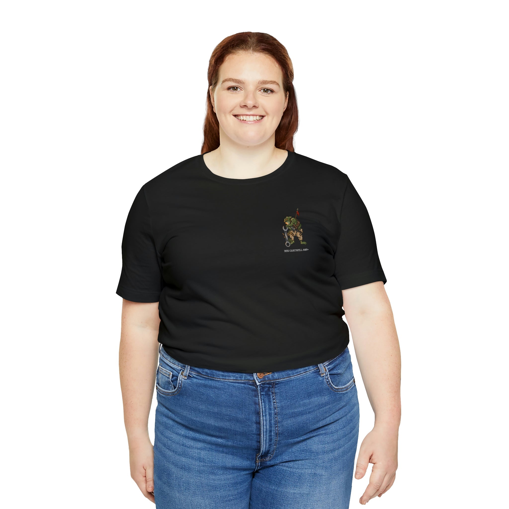 Mechanic Frog With Wrench and M4 - Front Print - Black Text