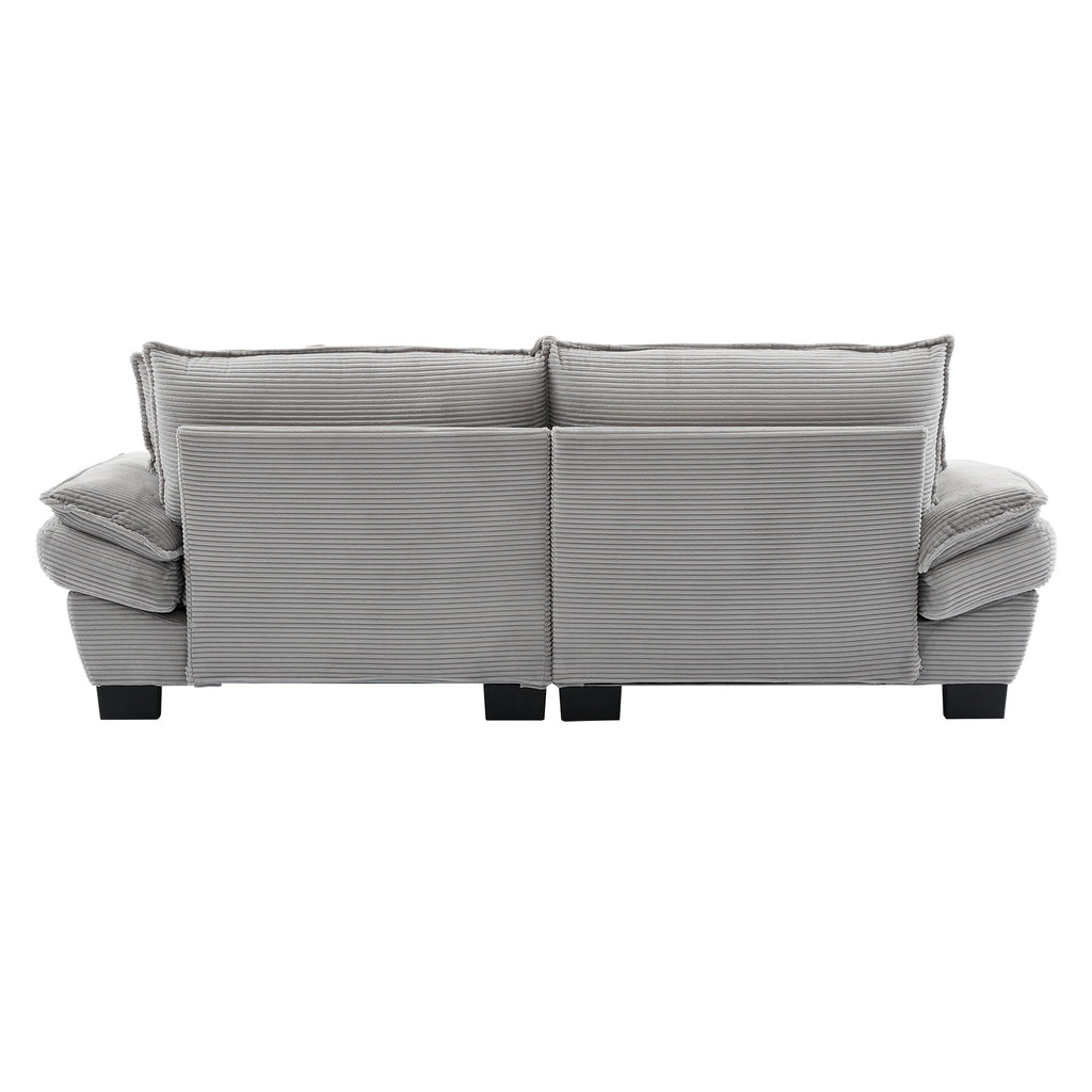 Corduroy Sofa Sleeper Couch Loveseat Sofa with Pillows Comfy Upholstered Deep Seat Sofa for Bedroom,Living Room,Apartment,Office,Dorm-Light Grey Corduroy