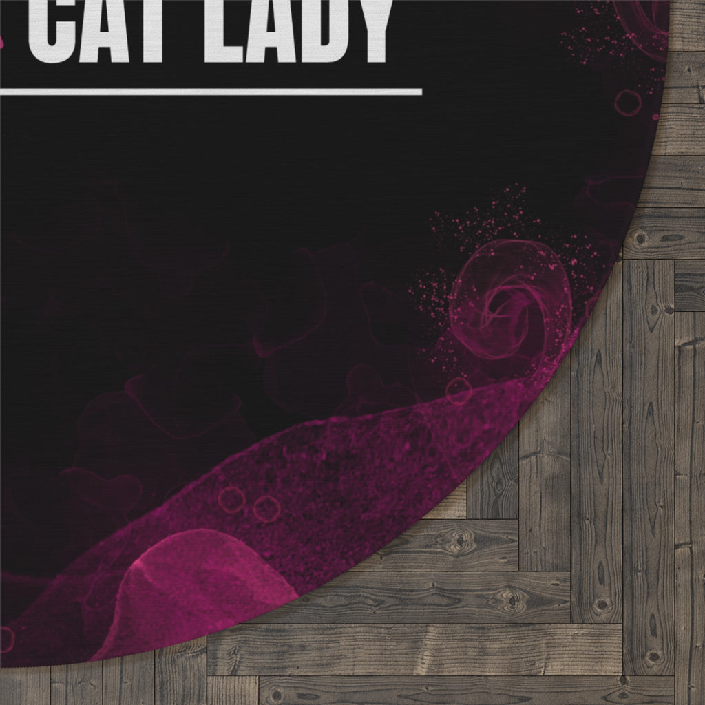 Fancy Cat Lady Round Rug - Perfect Décor for Cat Lovers
