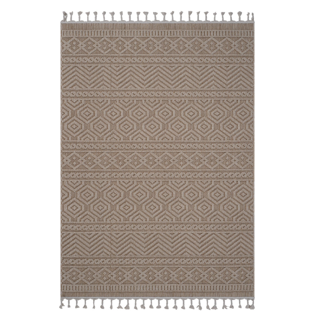 NAAR Guros Collection 6X9 Mocha / Geometric Indoor / Outdoor Area Rug