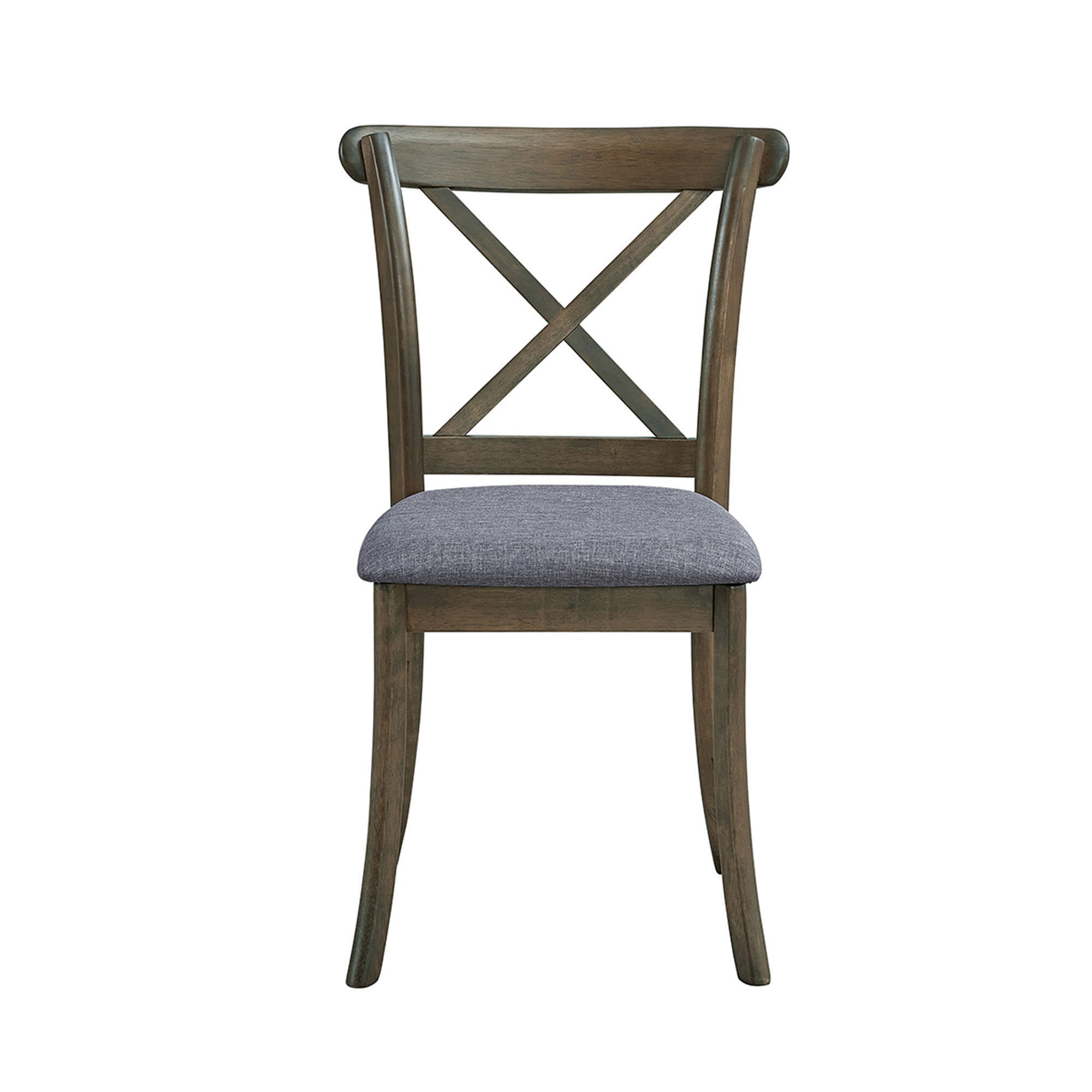 Wooden X Back Dining Chairs Set of 2, Modern Fabric Upholstered Kitchen Side 2PC Chairs, Cross Back Rubber Wood Farmhouse Dining Room Chair,OAK