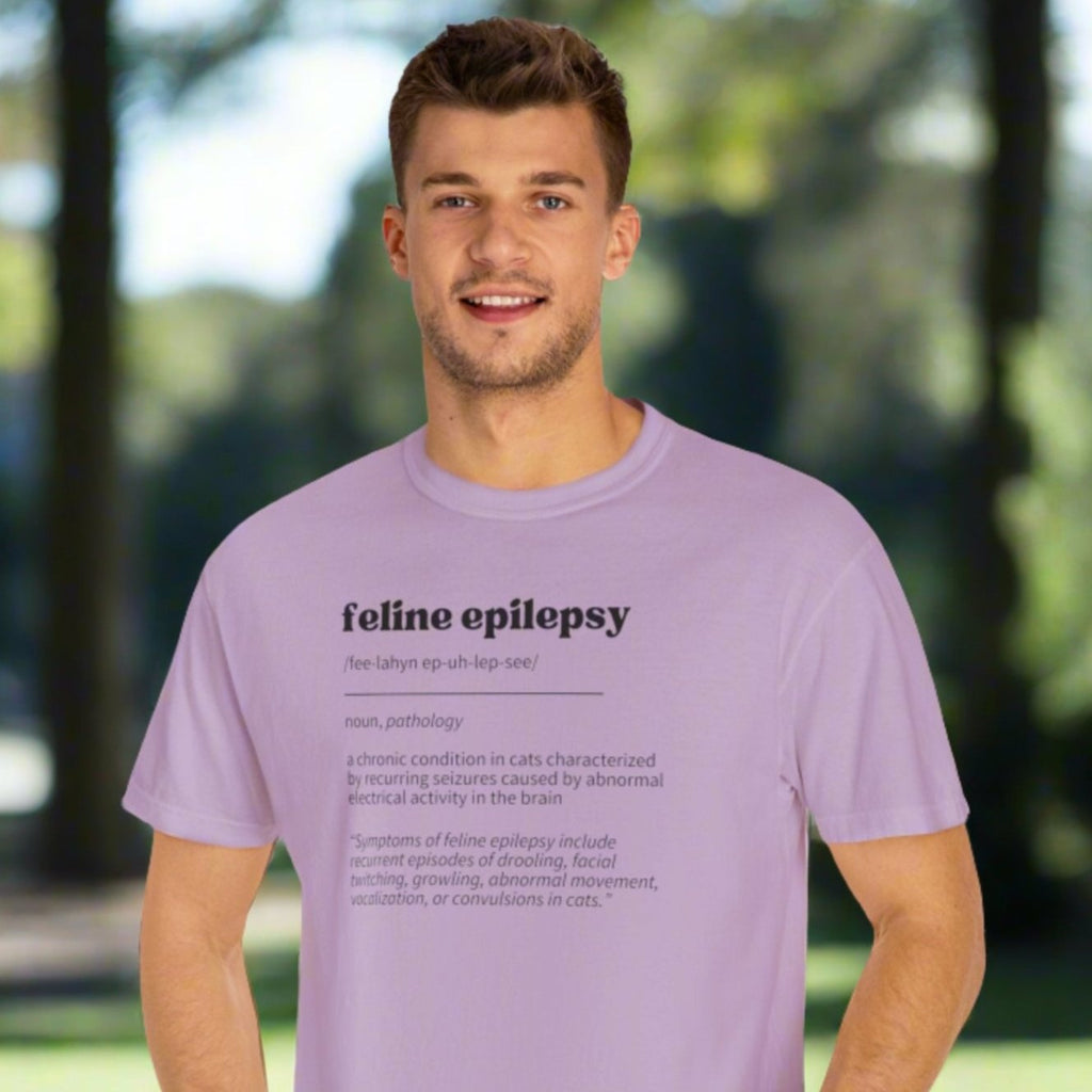 Feline Epilepsy Definition Unisex Garment-Dyed T-shirt