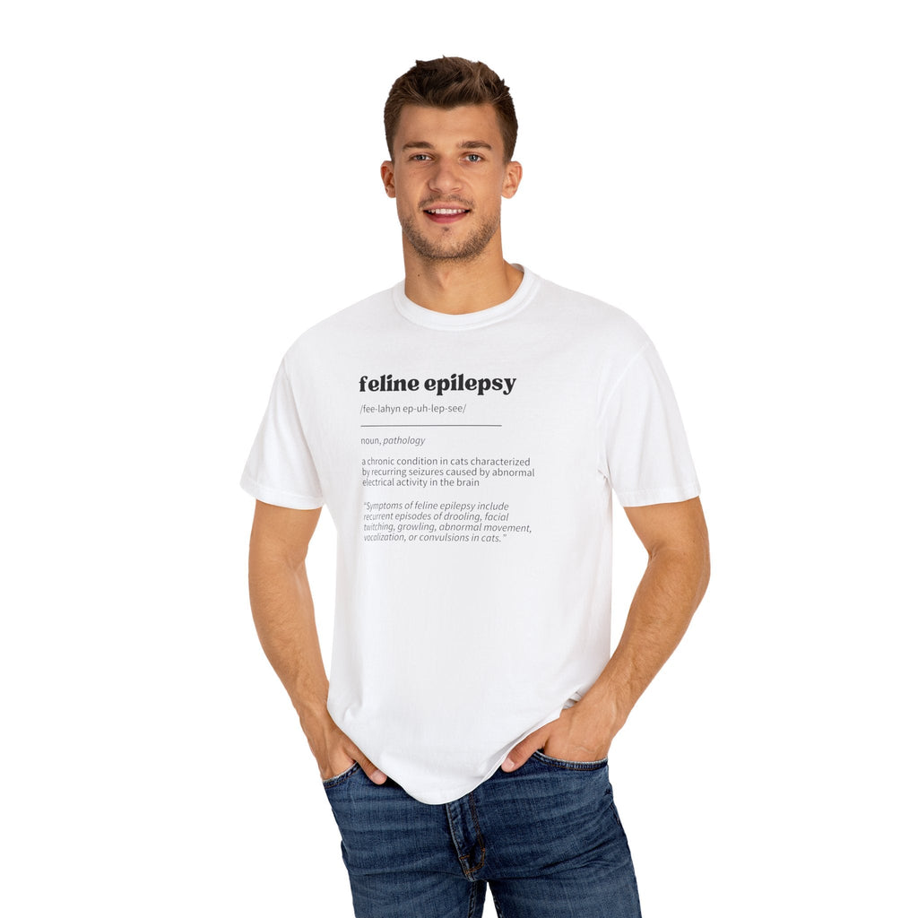 Feline Epilepsy Definition Unisex Garment-Dyed T-shirt
