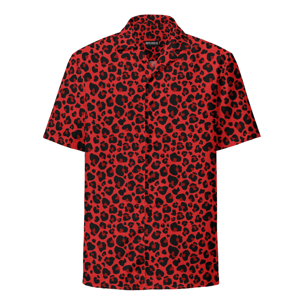 Feline Fever Red Cheetah Button-Up Shirt