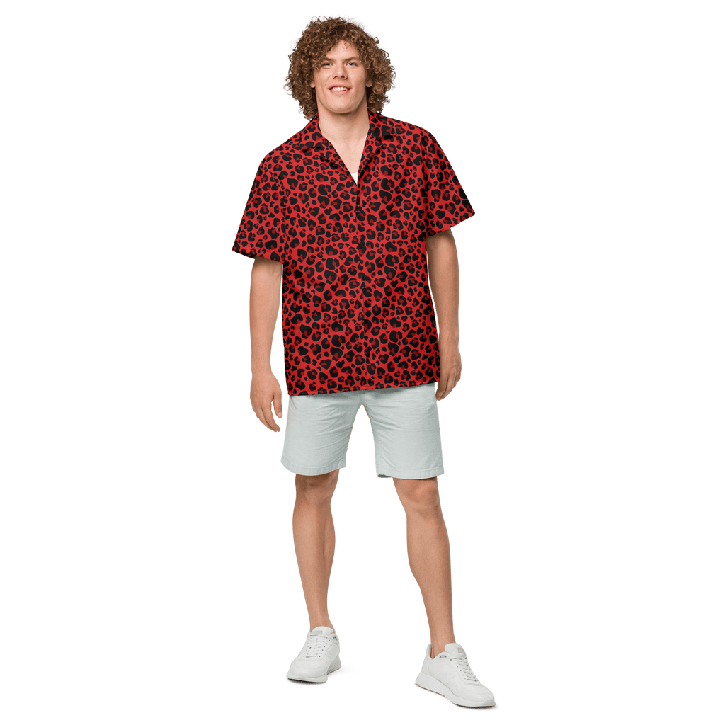 Feline Fever Red Cheetah Button-Up Shirt