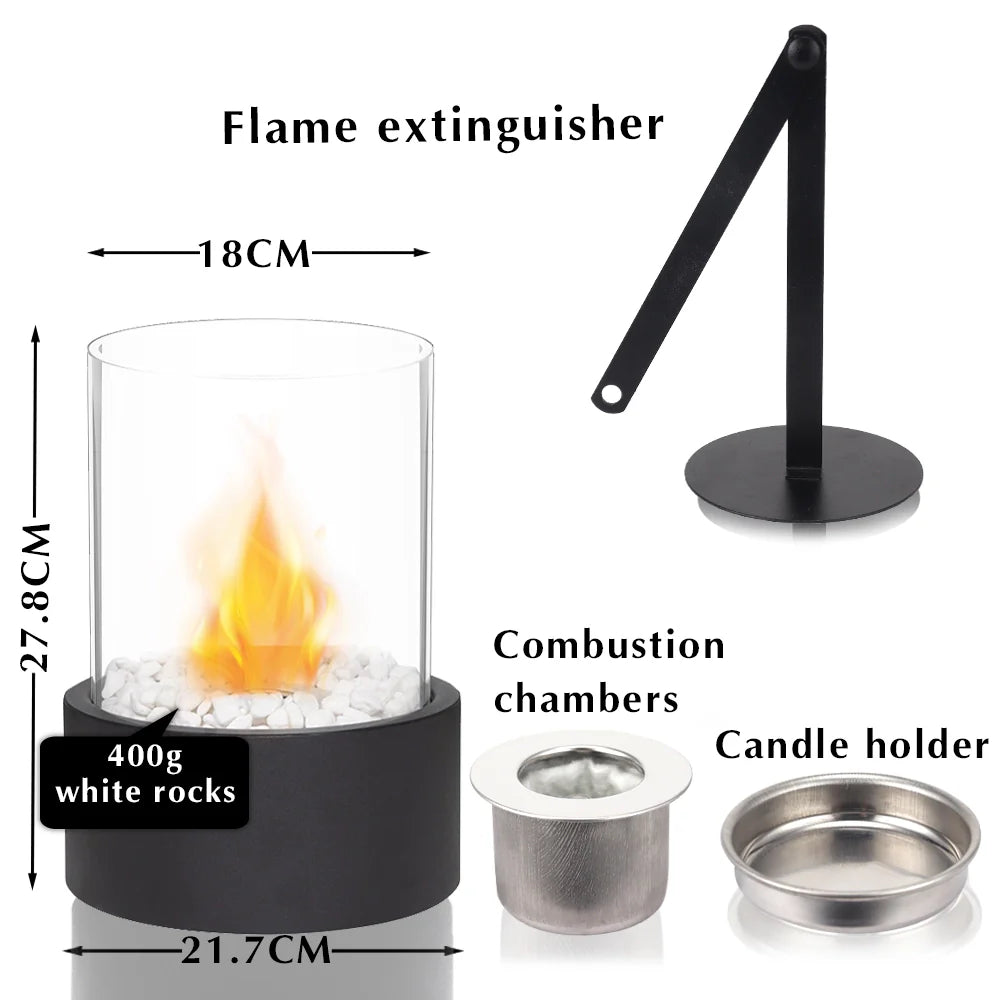 Extra Large Portable Tabletop Fire Bowl 22x28cm – Bio Ethanol Ventless Indoor/Outdoor