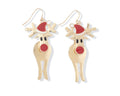 Gold with Resin Rudolph - Earrings