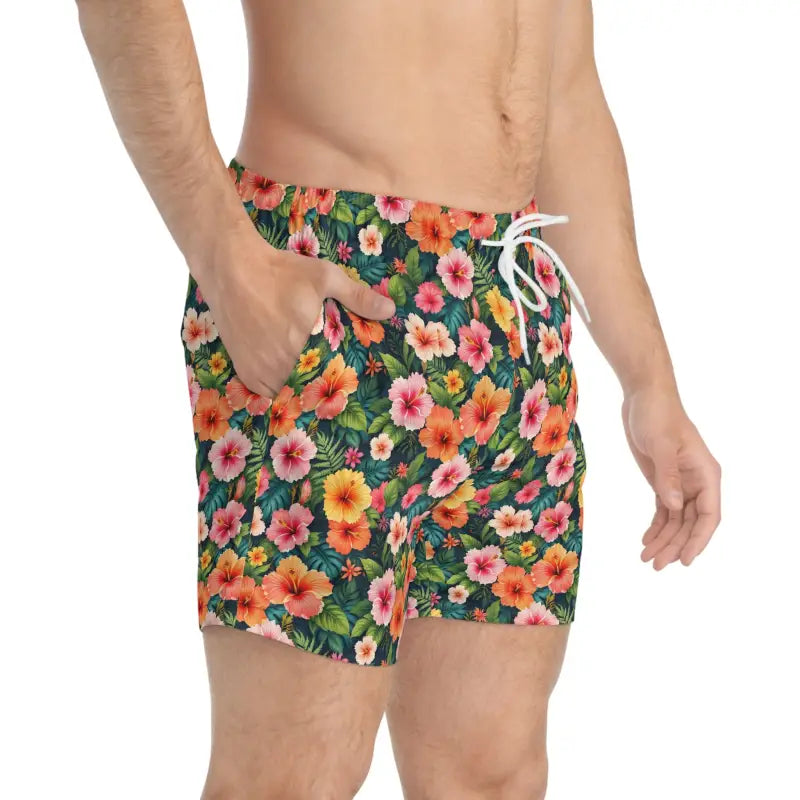 Ocean State Styles VivaTrend Floral Patterned Swim Trunks