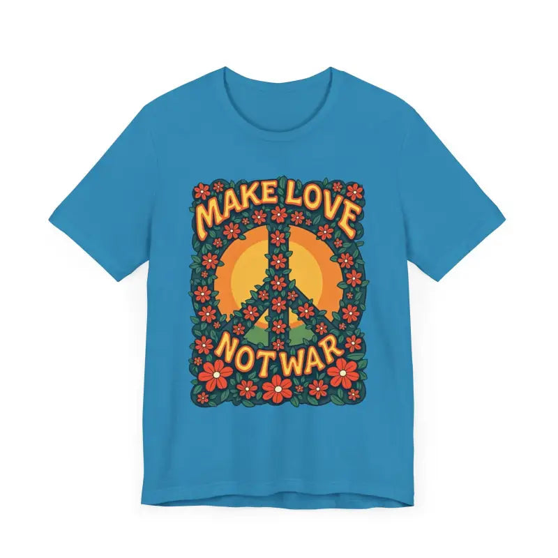 Ocean State Styles T Shirt Floral Peace Sign Cotton