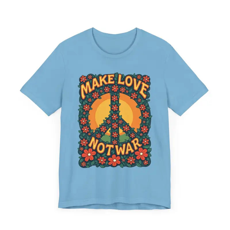 Ocean State Styles T Shirt Floral Peace Sign Cotton