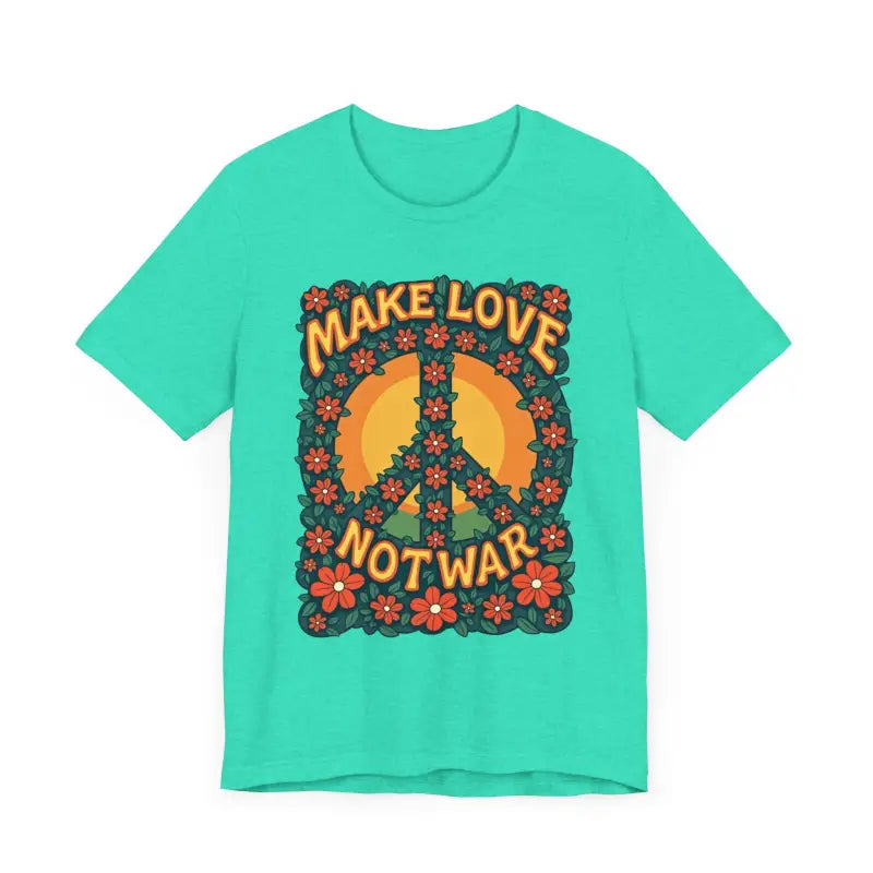 Ocean State Styles T Shirt Floral Peace Sign Cotton