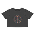 Ocean State Styles T Shirt Floral Peace Sign Crop Tee