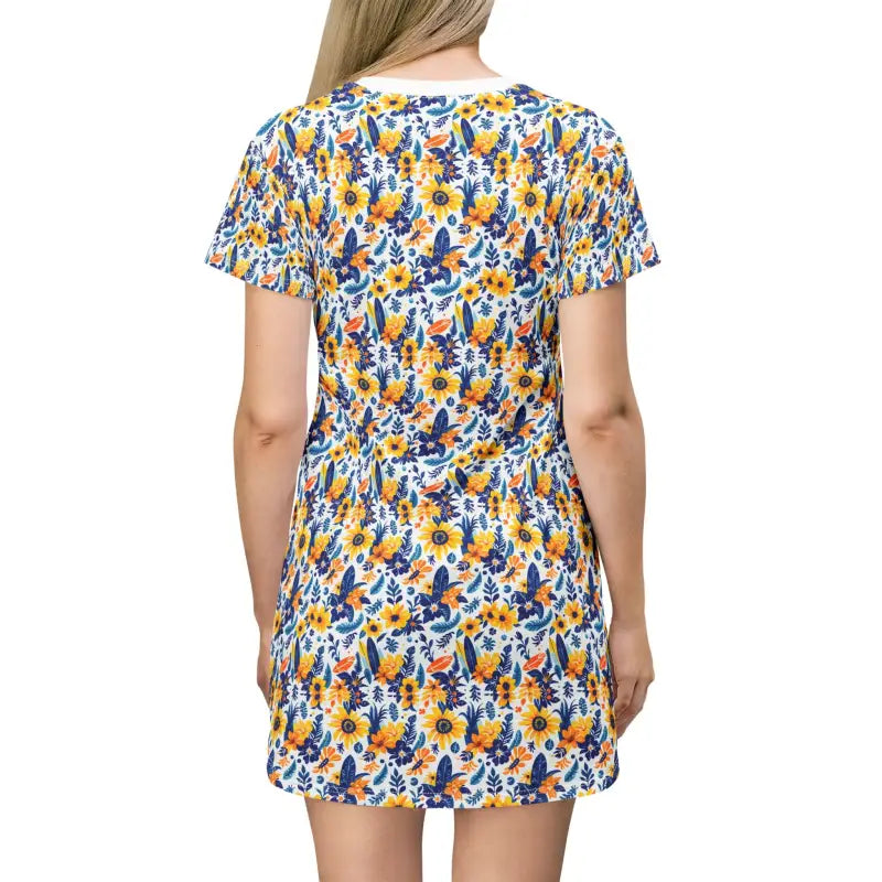 Ocean State Styles FloraWear Floral Print T Shirt Dress