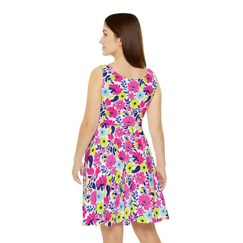 Ocean State Styles Floral Sleeveless Skater Dress Women