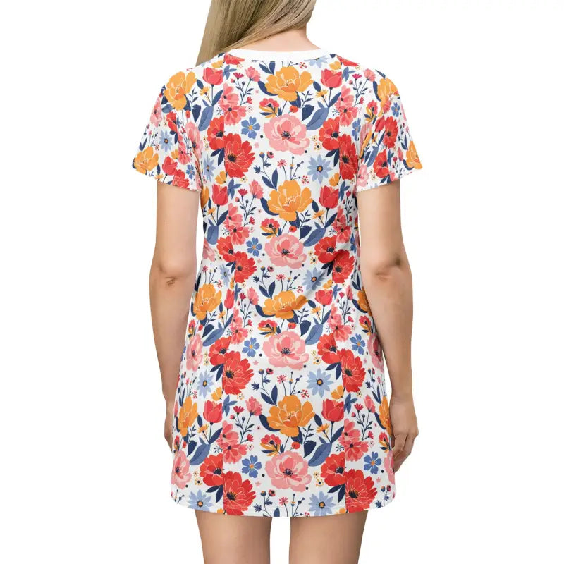 Ocean State Styles T Shirt Dress Floral Print Womens