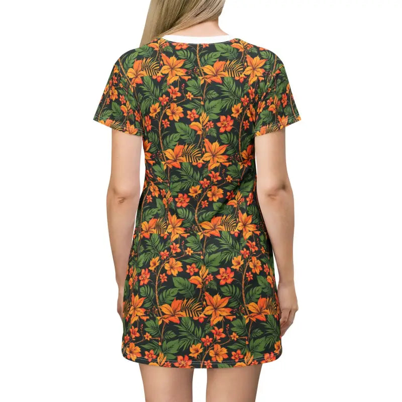 Ocean State Styles Floral Print T Shirt Dress Women