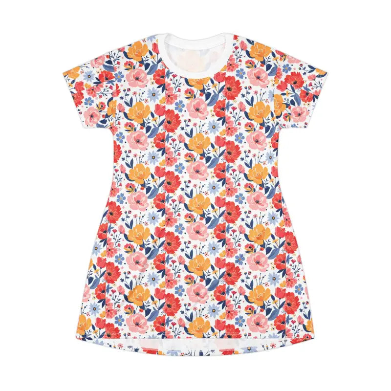 Ocean State Styles T Shirt Dress Floral Print Womens