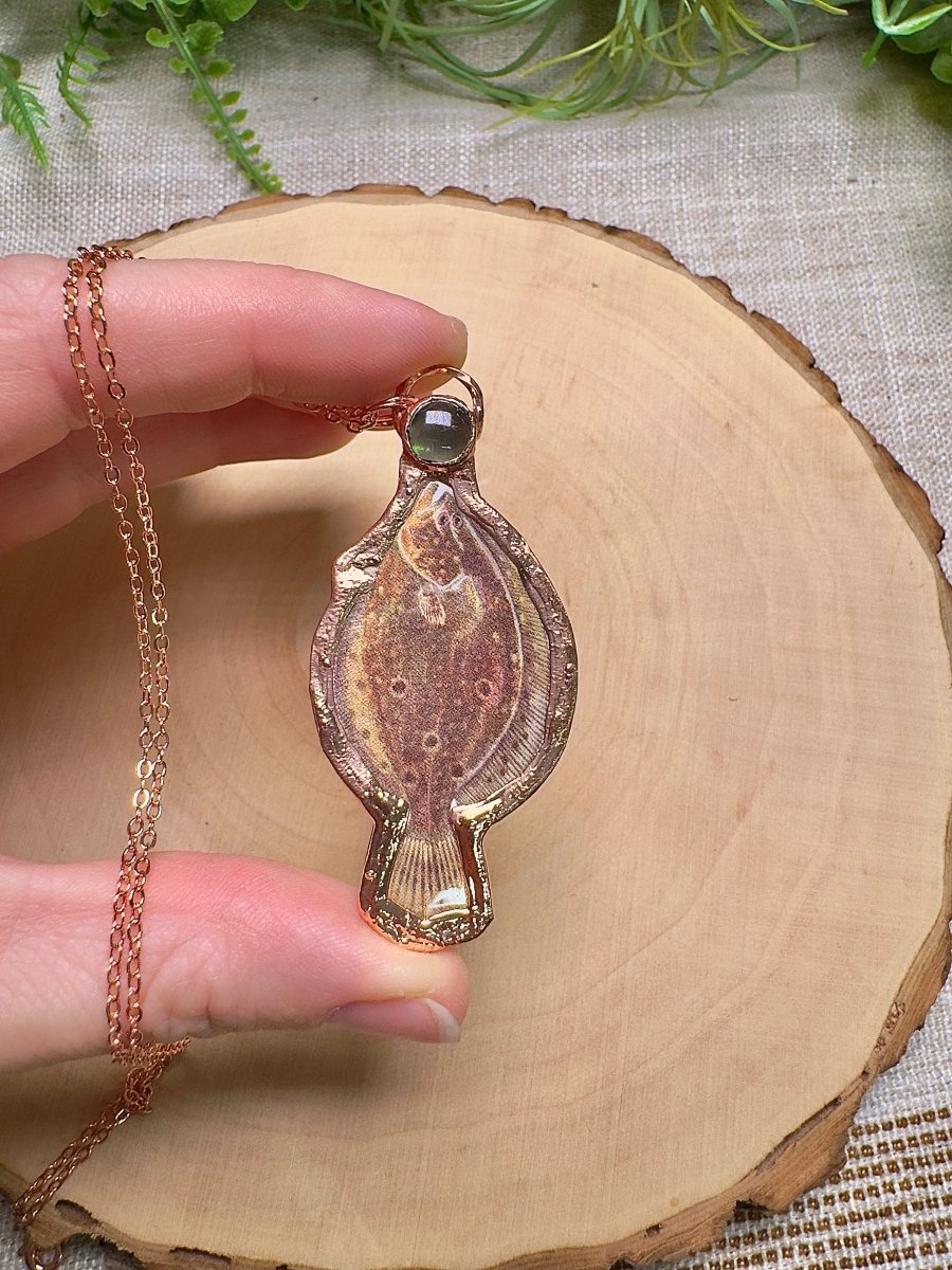Flounder and Shell Necklace