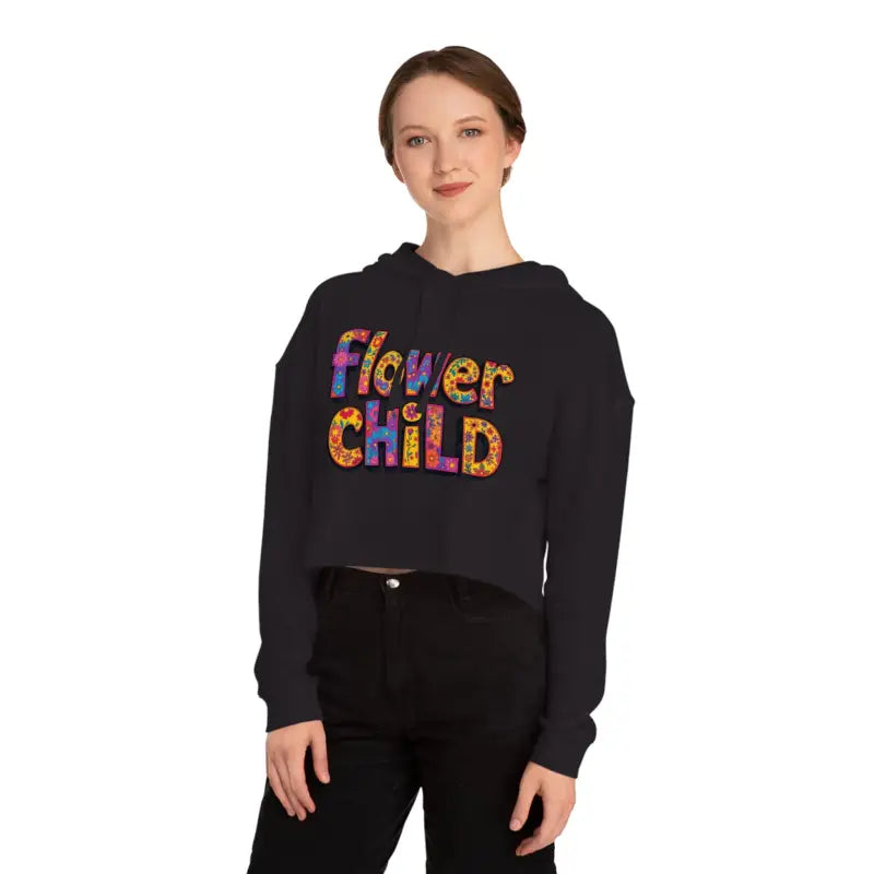 Ocean State Styles Hoodie Flower Child Cropped Floral Print