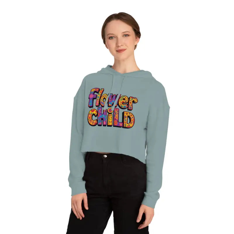 Ocean State Styles Hoodie Flower Child Cropped Floral Print