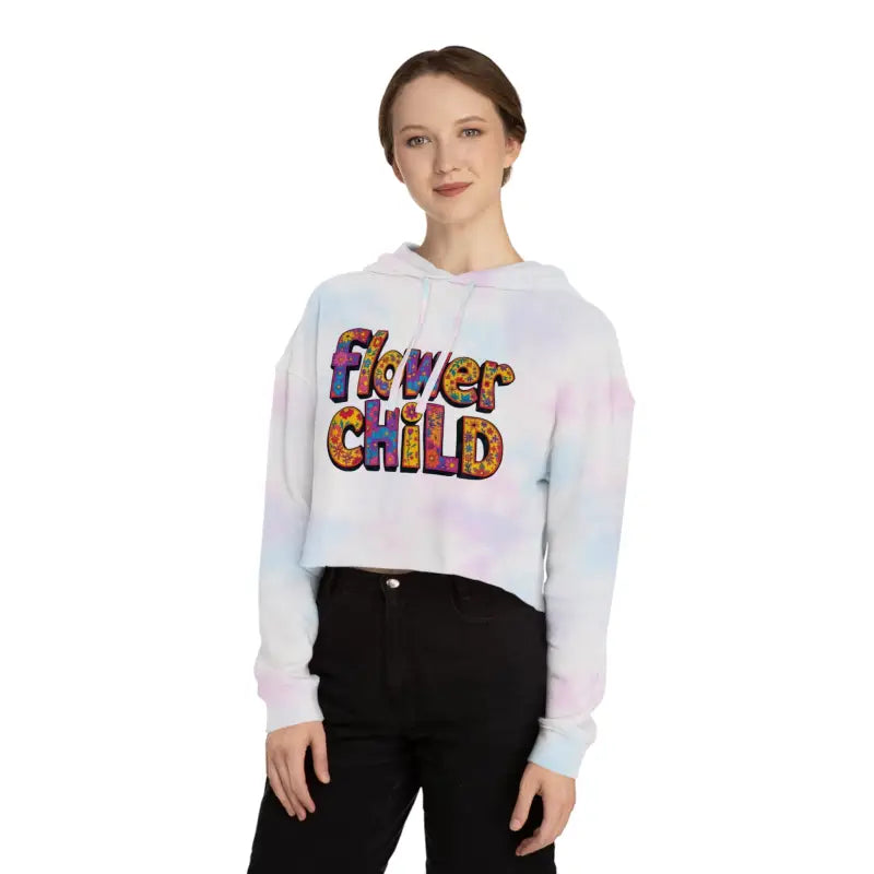 Ocean State Styles Hoodie Flower Child Cropped Floral Print