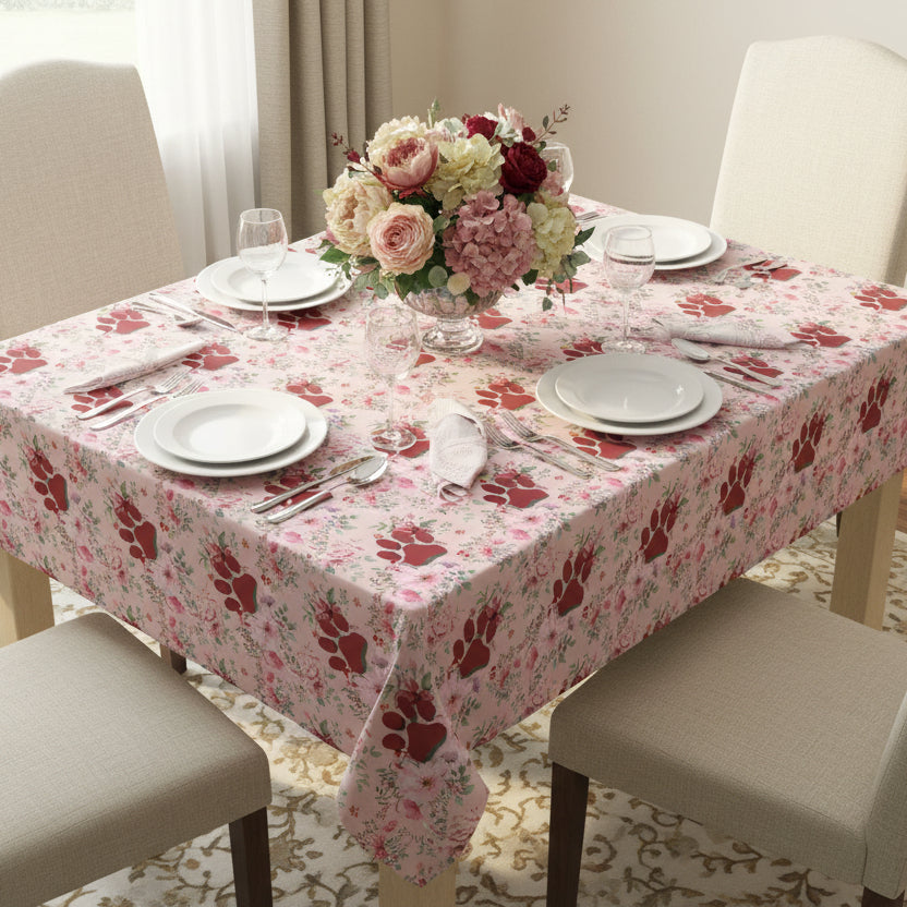Flowered Paws Tablecloth