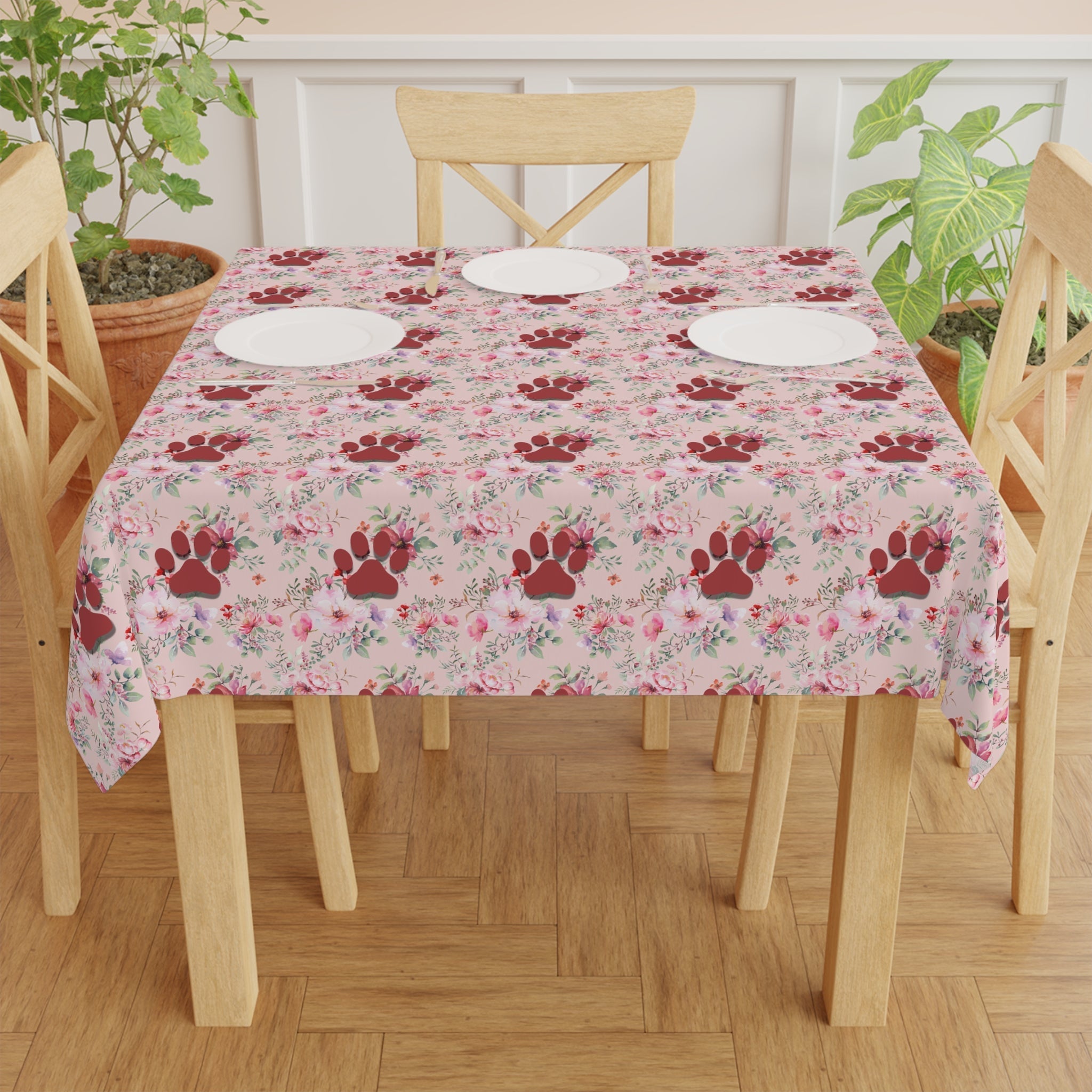 Flowered Paws Tablecloth