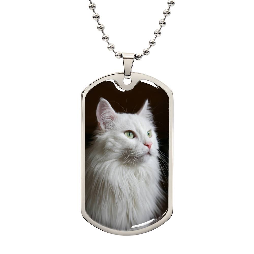 Fluffy White Kitty Necklace