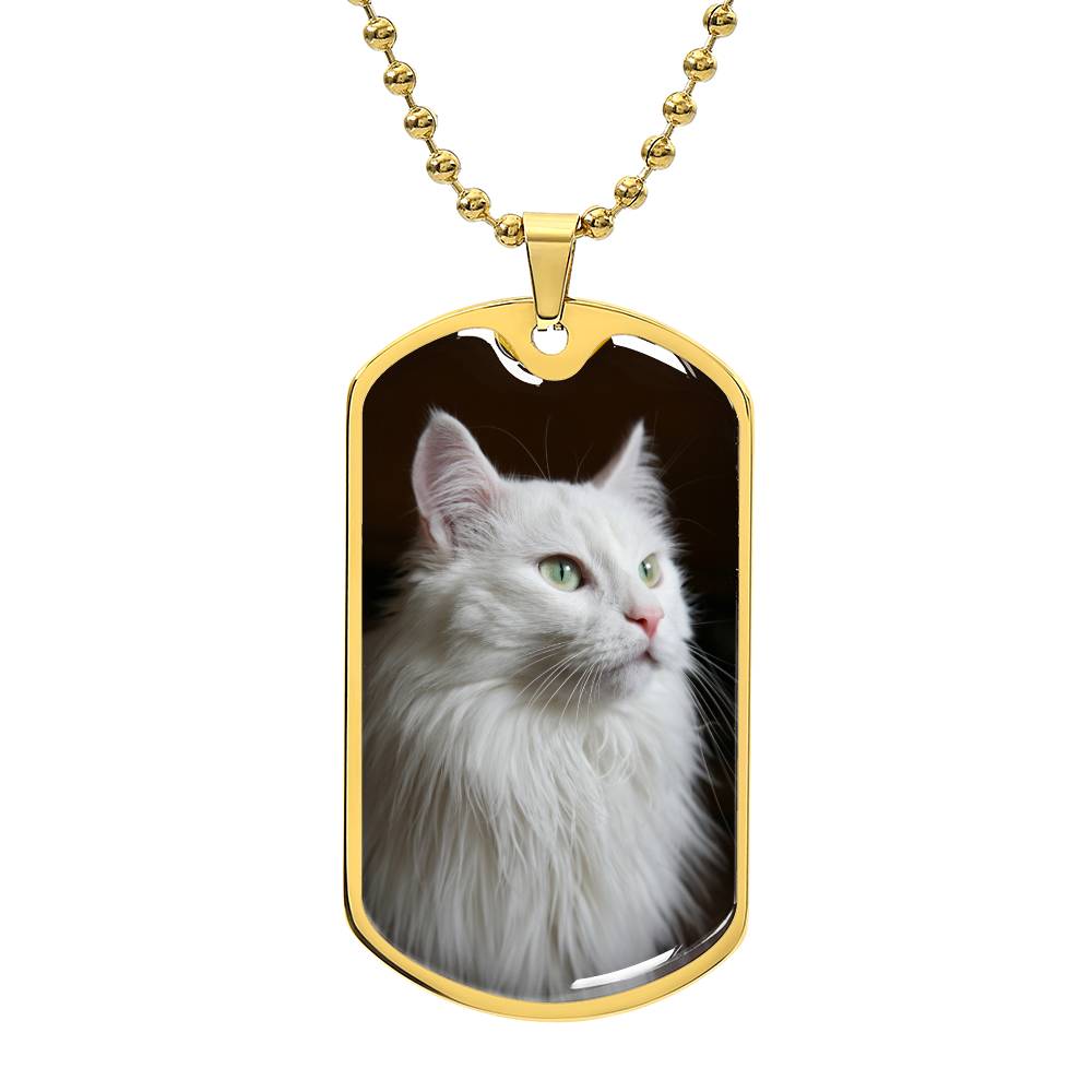Fluffy White Kitty Necklace