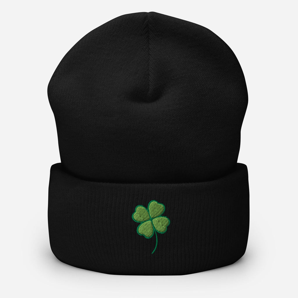 Four Leaf Clover Cuffed Beanie
