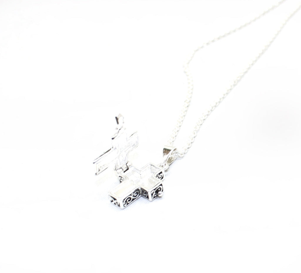 Cross Prayer Box Necklace with 18 Inch Chain