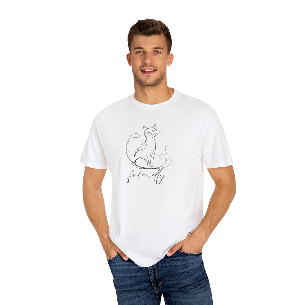 Friendly Cat Lover's Unisex Garment-Dyed T-Shirt