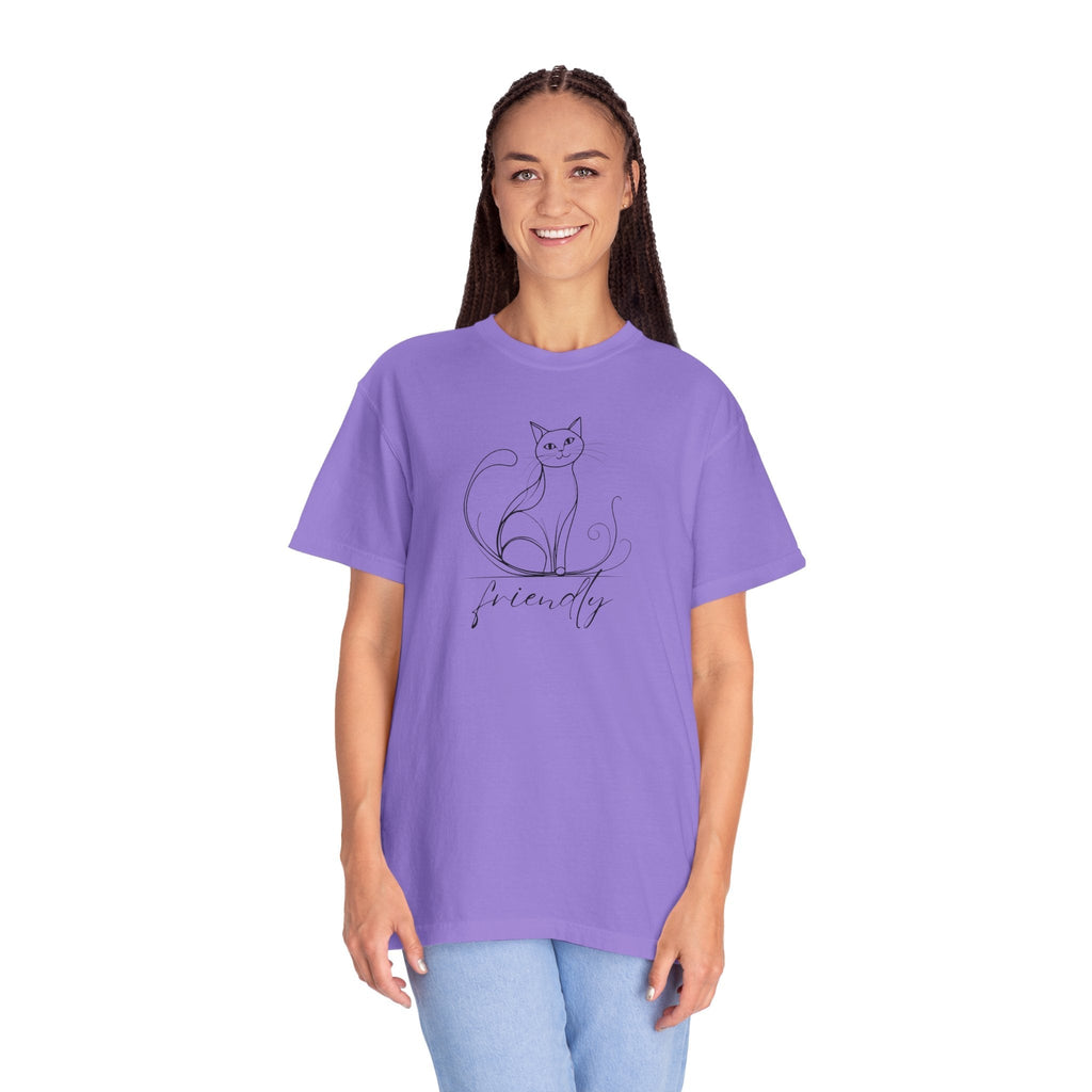 Friendly Cat Lover's Unisex Garment-Dyed T-Shirt