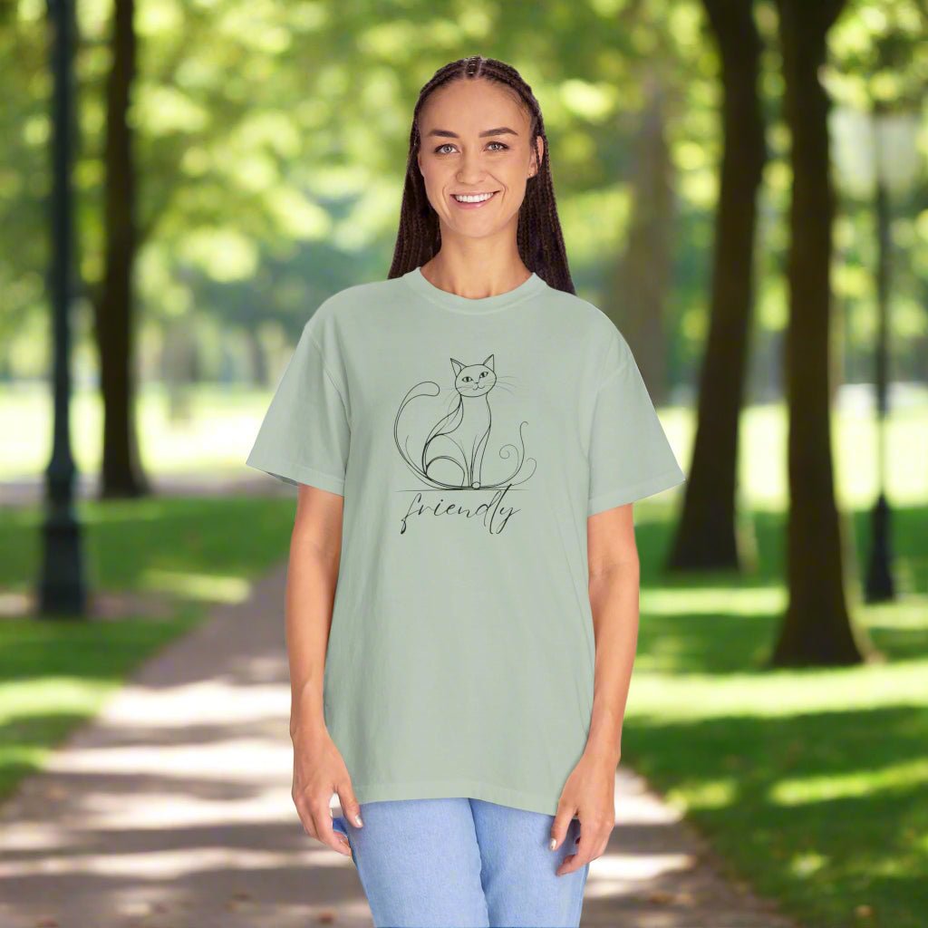 Friendly Cat Lover's Unisex Garment-Dyed T-Shirt