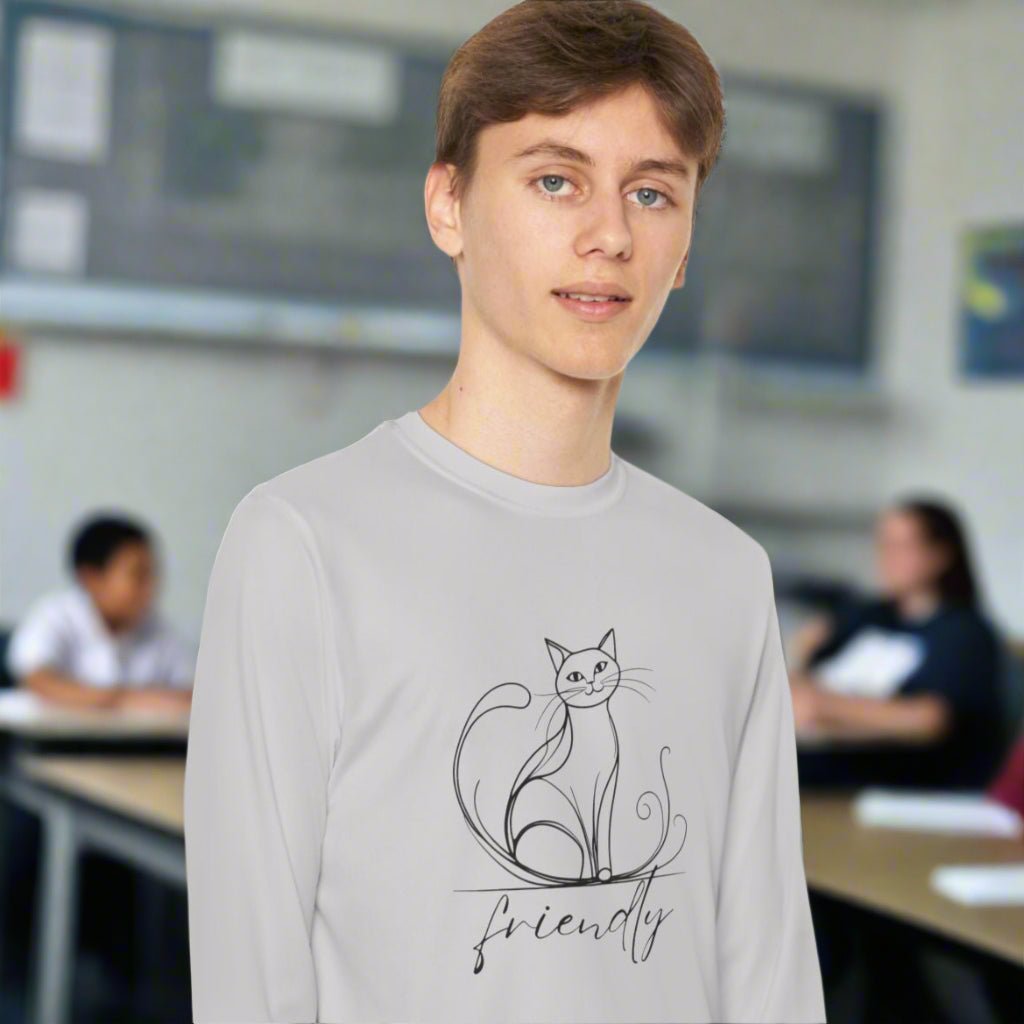 Friendly Cat Youth Long Sleeve Tee