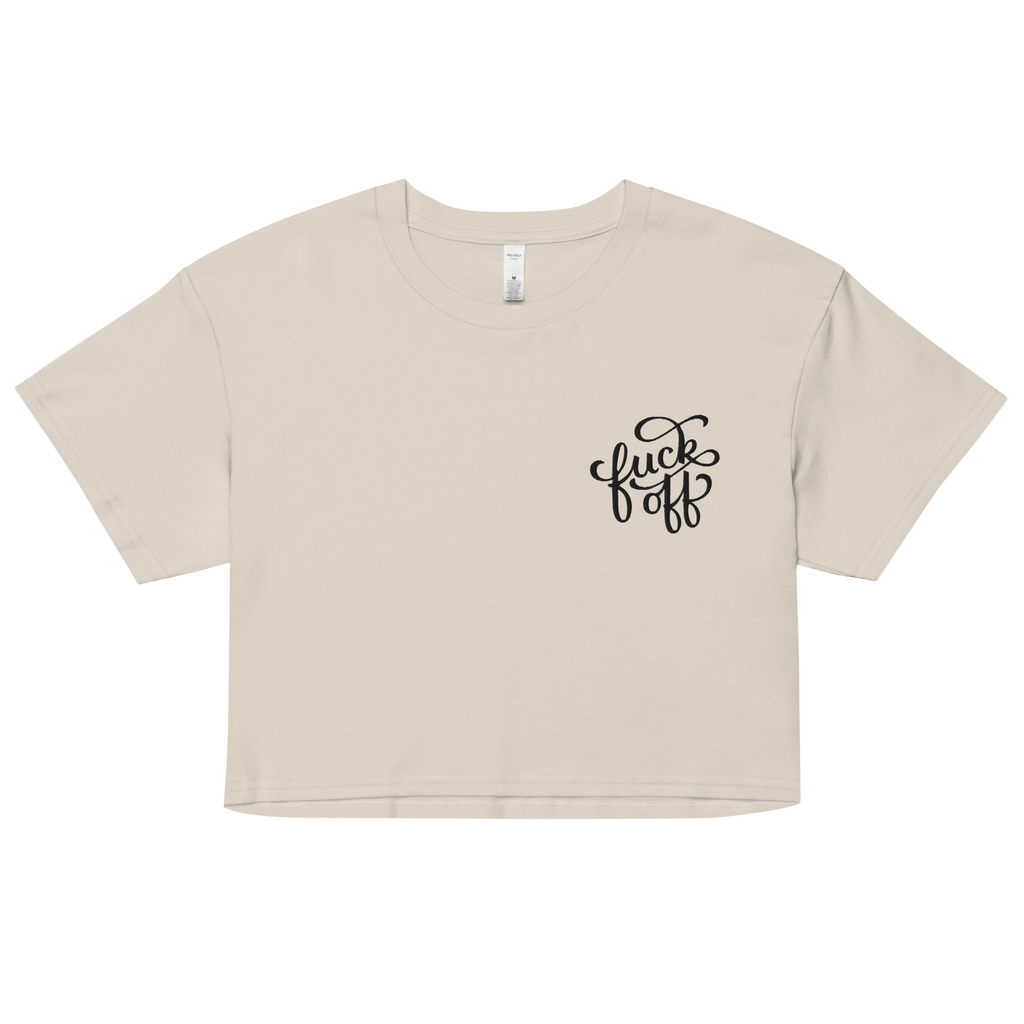 Fuck Off Embroidered Crop Top