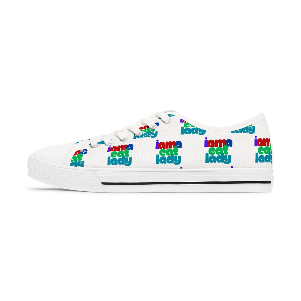 Fun Cat Lady Women's Low-Top Sneakers