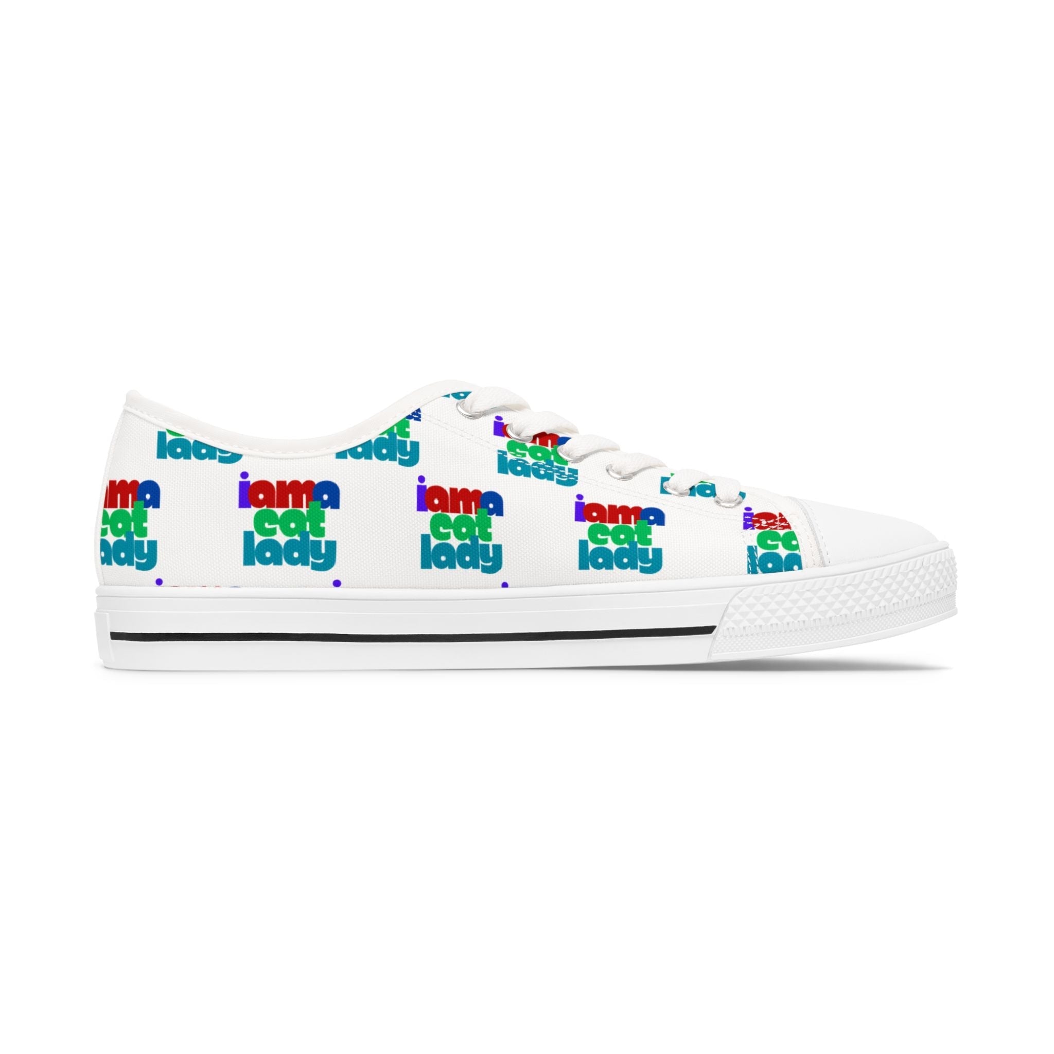 Fun Cat Lady Women's Low-Top Sneakers