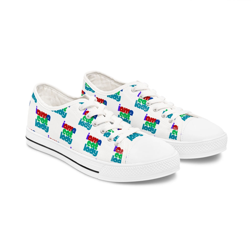 Fun Cat Lady Women's Low-Top Sneakers