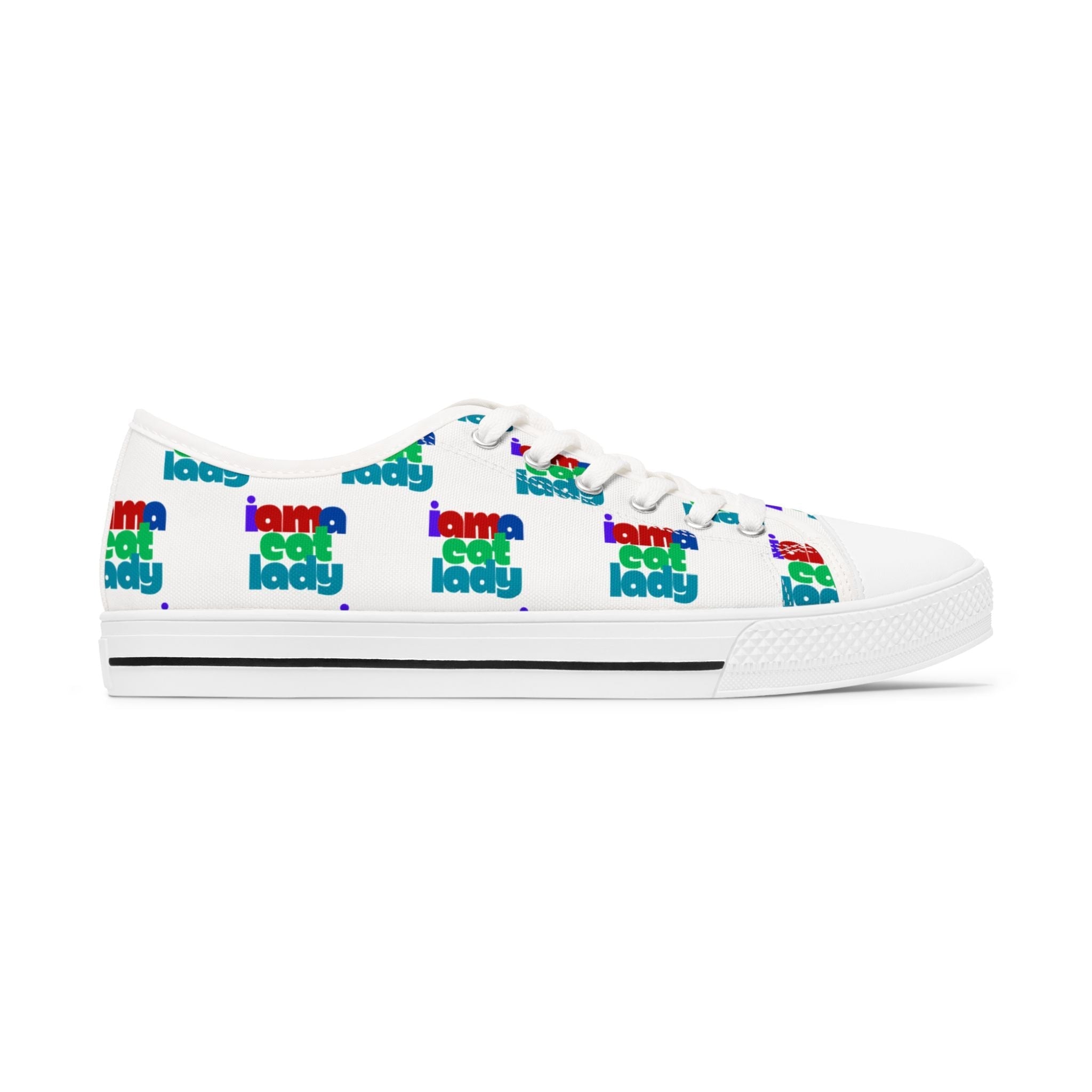 Fun Cat Lady Women's Low-Top Sneakers