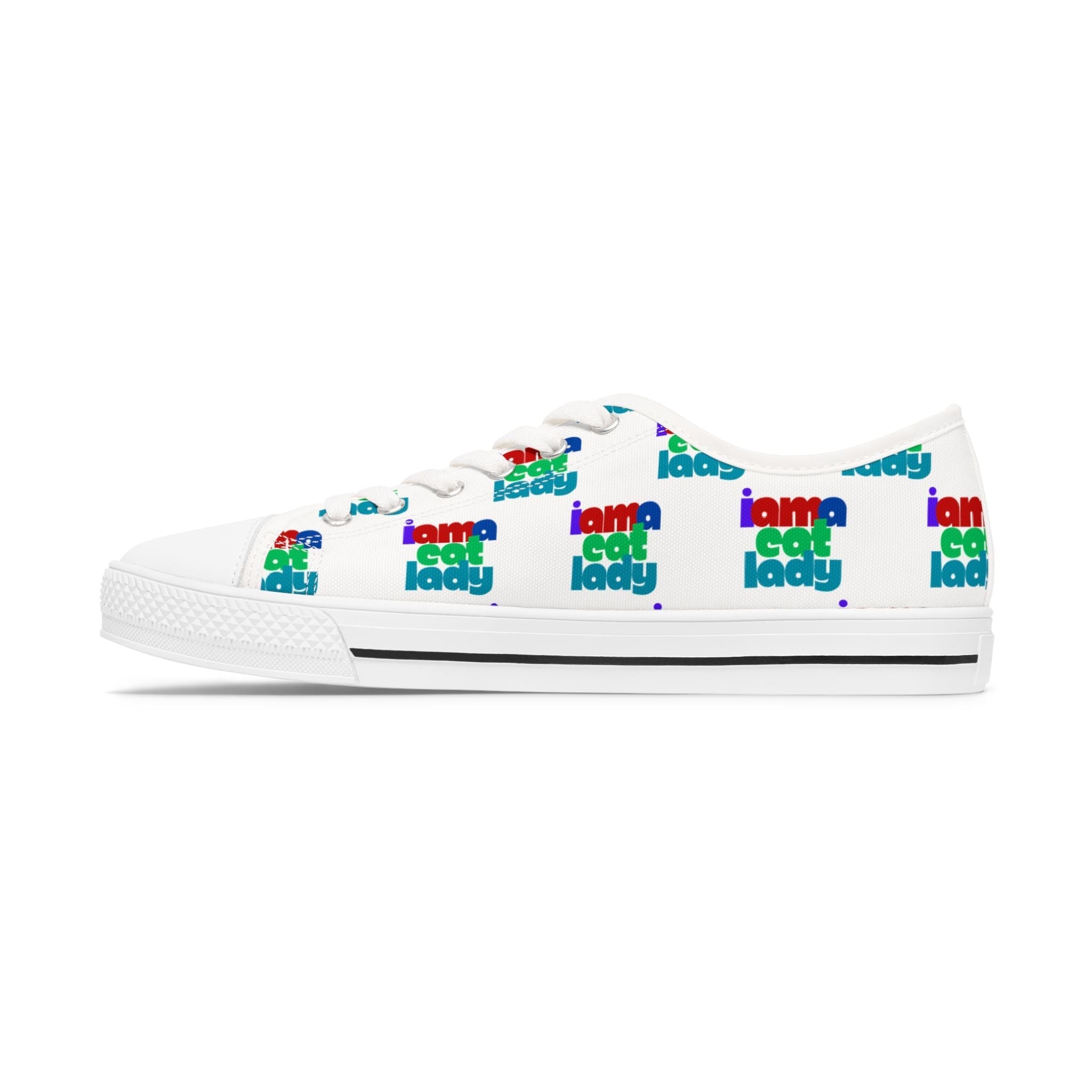 Fun Cat Lady Women's Low-Top Sneakers