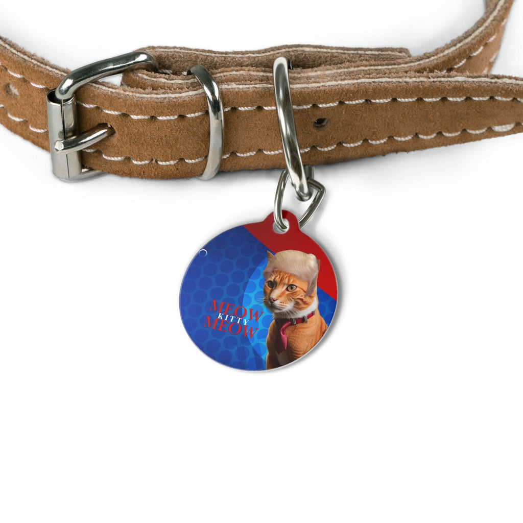 Funny Cat Pet Tag - 'Meow Kitty Meow' ID Tag for Cats