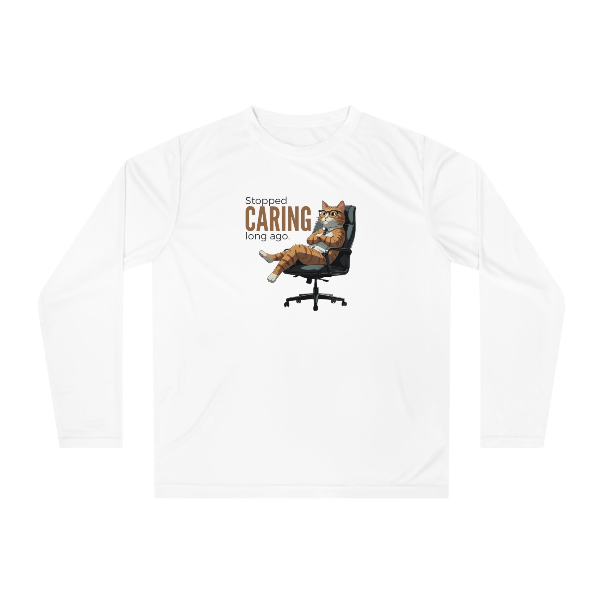 Funny Office Cat Unisex Performance Long-Sleeve Shirt