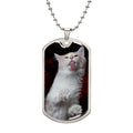 Fuzzy Kitty Dog Tag Necklace – Silly Fluffy Cat Pendant