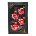 Krebs Value Glass Ornament 4 pack - Nostalgic Santa on Red