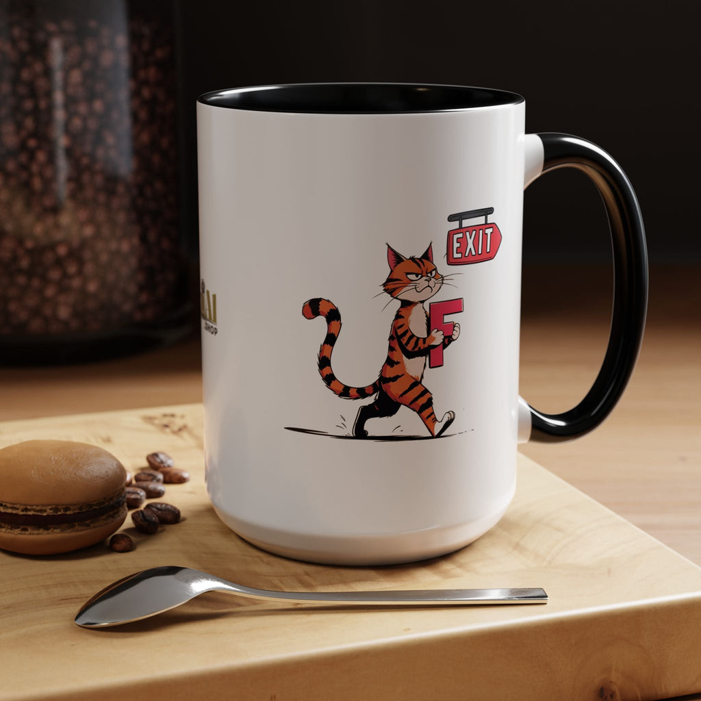 Getting the F Outta Here Cat Coffee Mug