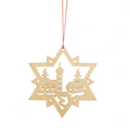 Wooden Holiday Icon Ornament - Star - Village Scene