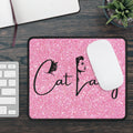 Glittery Cat Lady Gaming Mouse Pad for Cat Lovers and Gamers